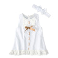 Baby Girl Lace Dress Set | Elegant Christening Gown with Bow Headband