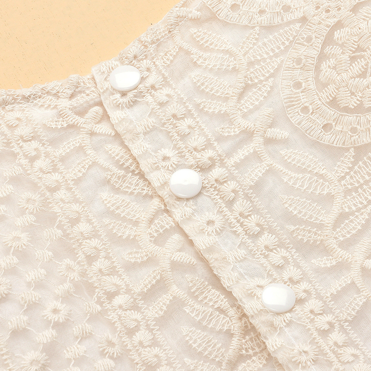 Lace Baby Romper | Beige Floral Jumpsuit for Baby Girls 0–2 Years