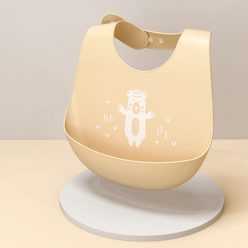 Baby Silicone Bib | Waterproof Food-Grade Feeding Bib with Deep Catch Pocket