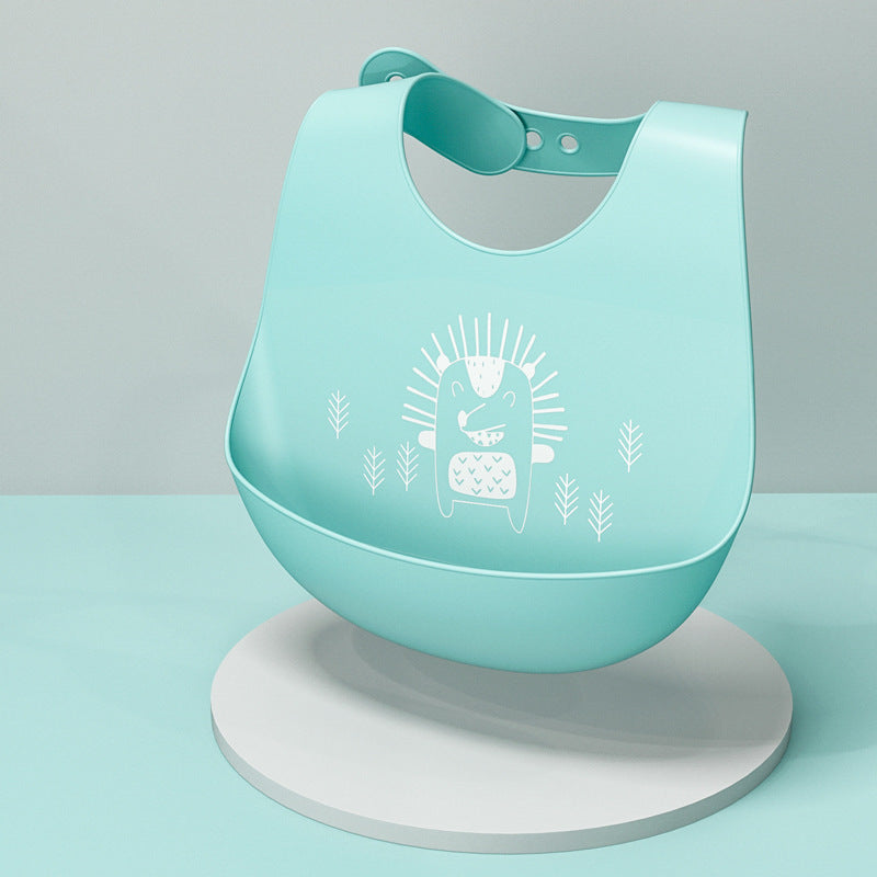 Baby Silicone Bib | Waterproof Food-Grade Feeding Bib with Deep Catch Pocket