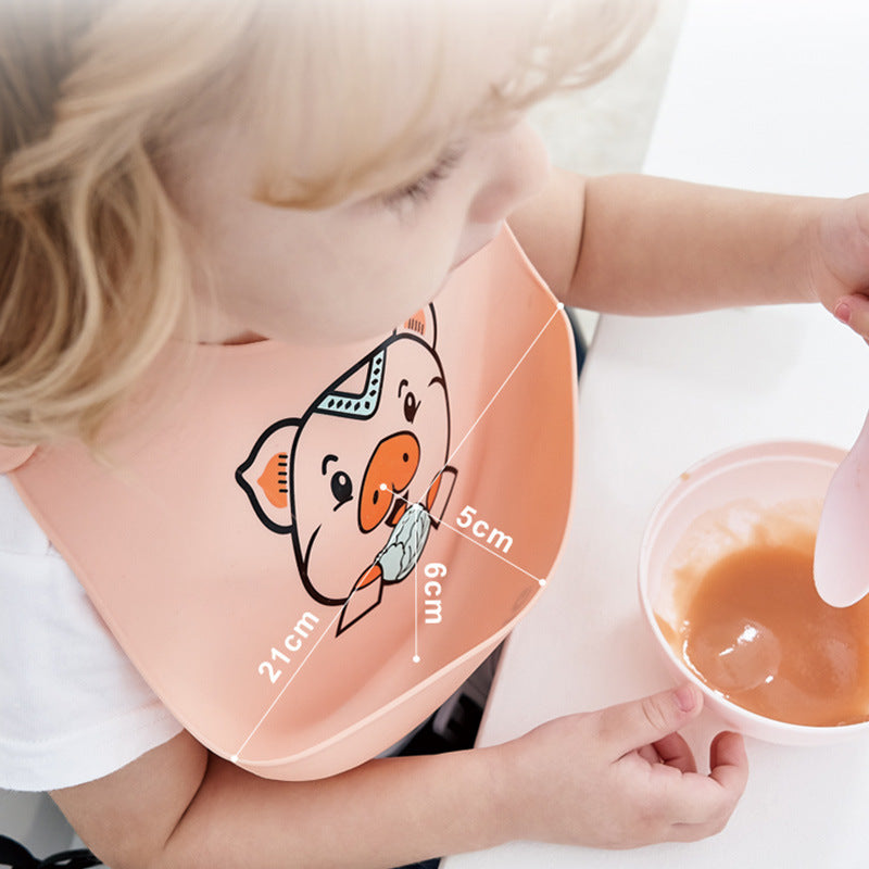Baby Silicone Bib | Waterproof Food-Grade Feeding Bib with Deep Catch Pocket