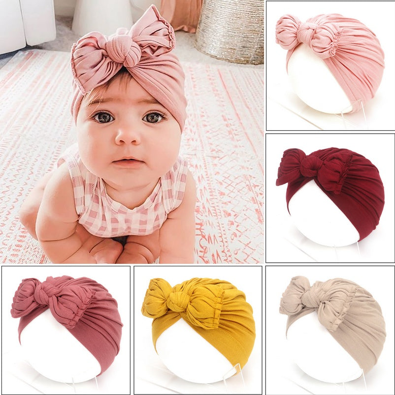 Baby Girl Turban Hat | Soft Knotted Newborn Headwrap & Infant Bonnet Cap