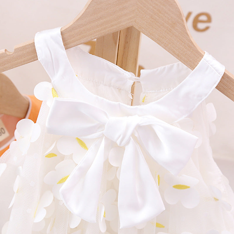 Girls Summer Princess Dress | Floral Petal Tulle Sundress for Toddlers & Kids