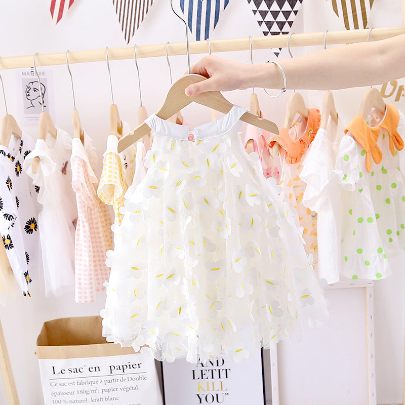 Girls Summer Princess Dress | Floral Petal Tulle Sundress for Toddlers & Kids