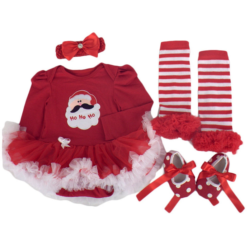 Christmas Baby Girl Gift Set | Festive 4-Piece Newborn Outfit