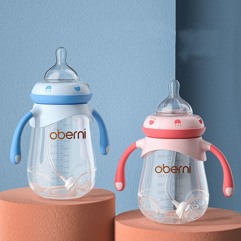 Oberni Anti-Colic Baby Bottle | BPA-Free Wide Neck with Ergonomic Handles