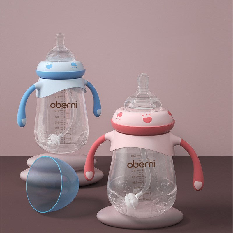 Oberni Anti-Colic Baby Bottle | BPA-Free Wide Neck with Ergonomic Handles