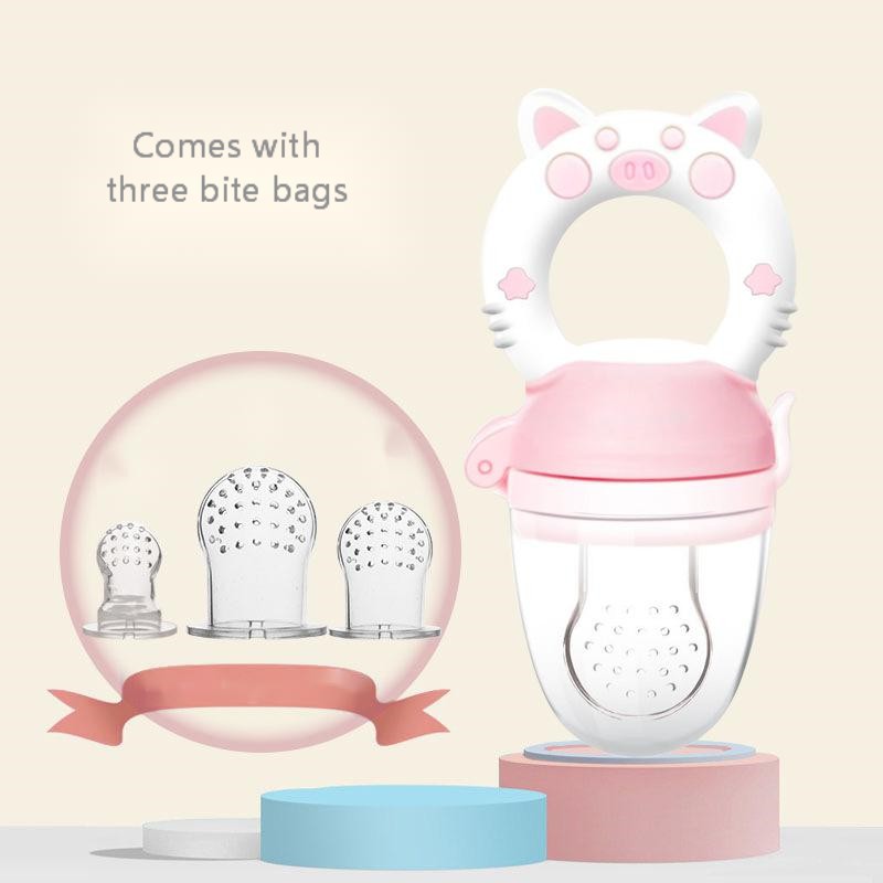 Baby Fruit Feeder Teether | Food-Grade Silicone Fresh Food Pacifier & Nibbler
