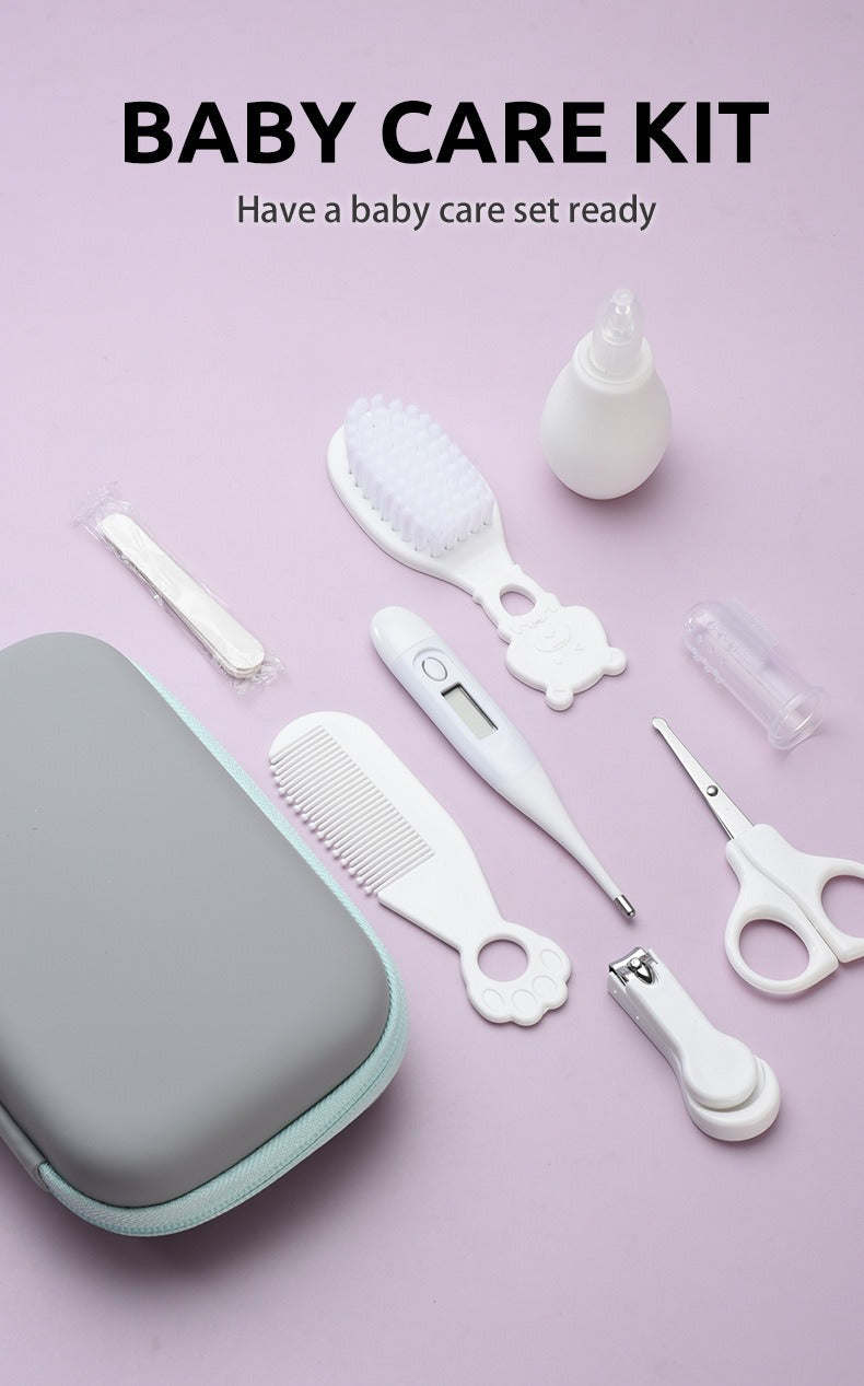 Baby Care Kit | 8-Piece Essential Health Set in Zip Case for Newborns