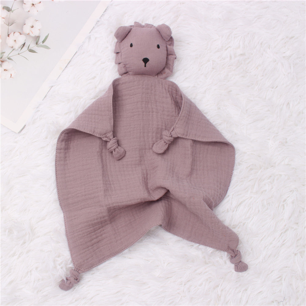 Baby Comfort Muslin Towel | Soft Cotton Lion Sleeping Doll & Saliva Towel