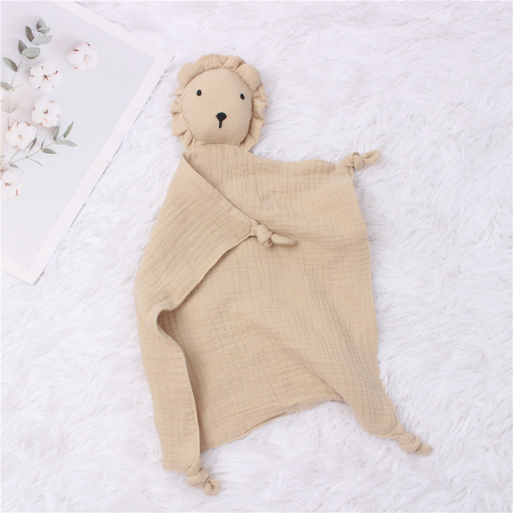 Baby Comfort Muslin Towel | Soft Cotton Lion Sleeping Doll & Saliva Towel