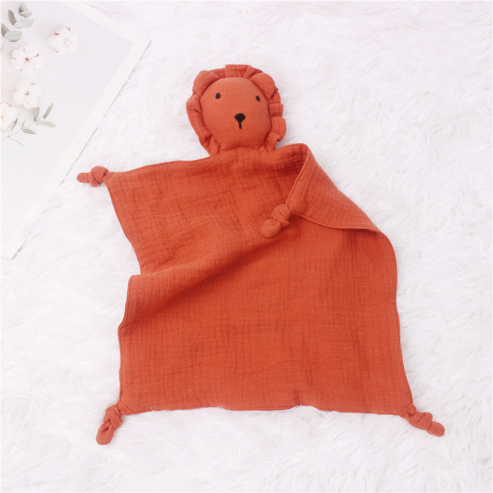 Baby Comfort Muslin Towel | Soft Cotton Lion Sleeping Doll & Saliva Towel