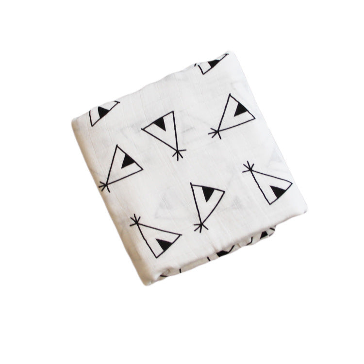 Bamboo Muslin Swaddle Blanket | Soft Neutral Receiving Blanket 120x120cm