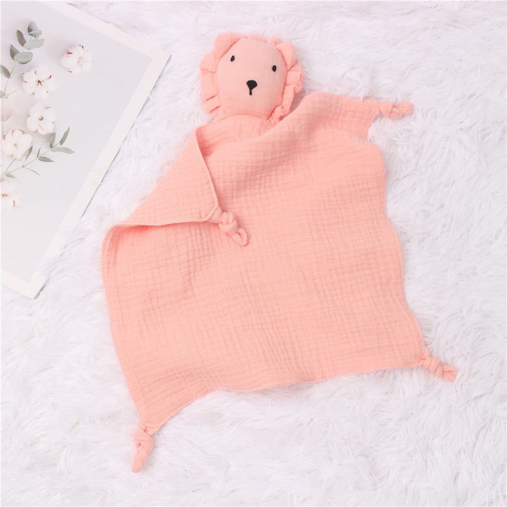Baby Comfort Muslin Towel | Soft Cotton Lion Sleeping Doll & Saliva Towel