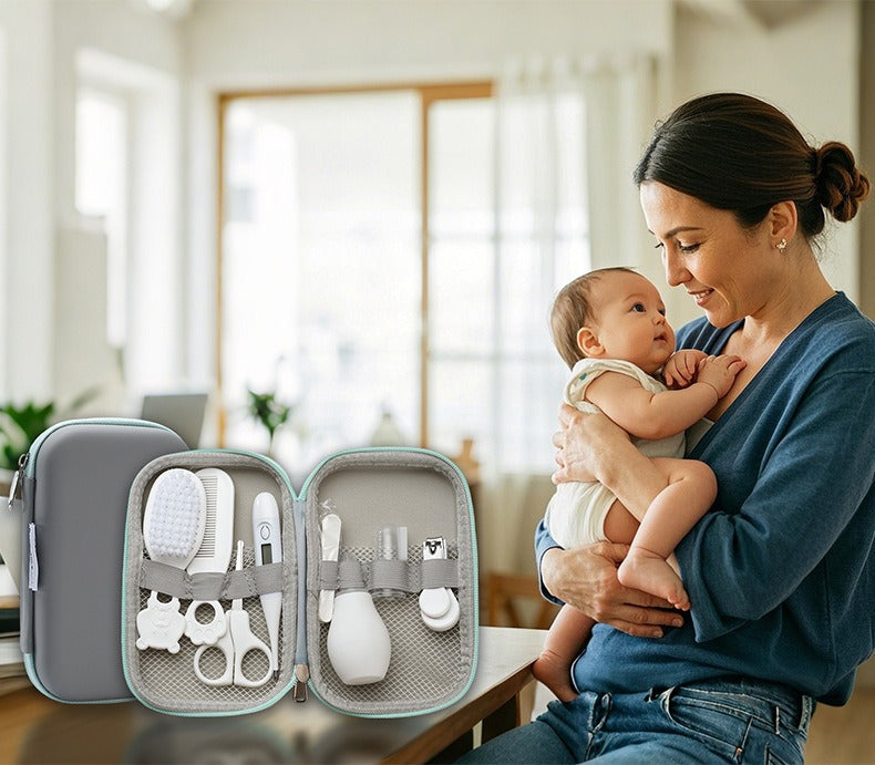 Baby Care Kit | 8-Piece Essential Health Set in Zip Case for Newborns