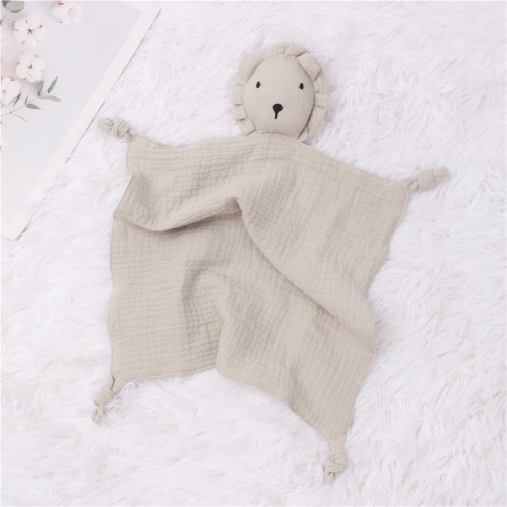 Baby Comfort Muslin Towel | Soft Cotton Lion Sleeping Doll & Saliva Towel