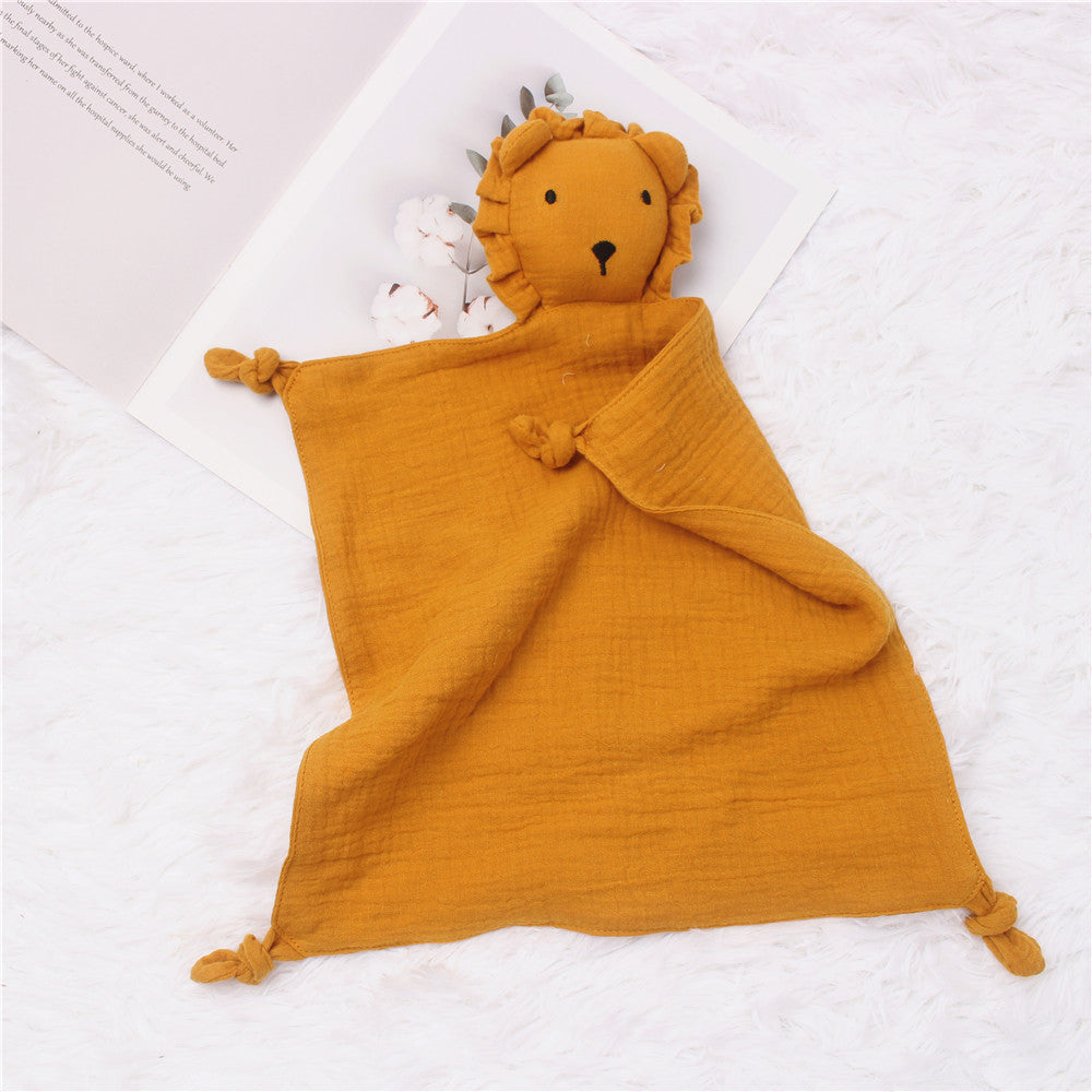 Baby Comfort Muslin Towel | Soft Cotton Lion Sleeping Doll & Saliva Towel