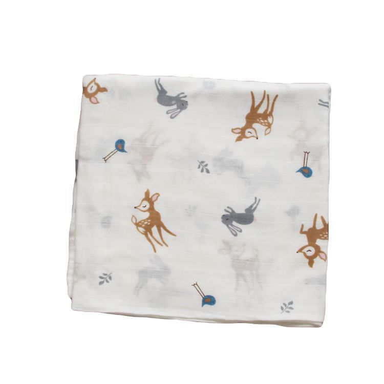 Bamboo Muslin Swaddle Blanket | Soft Neutral Receiving Blanket 120x120cm