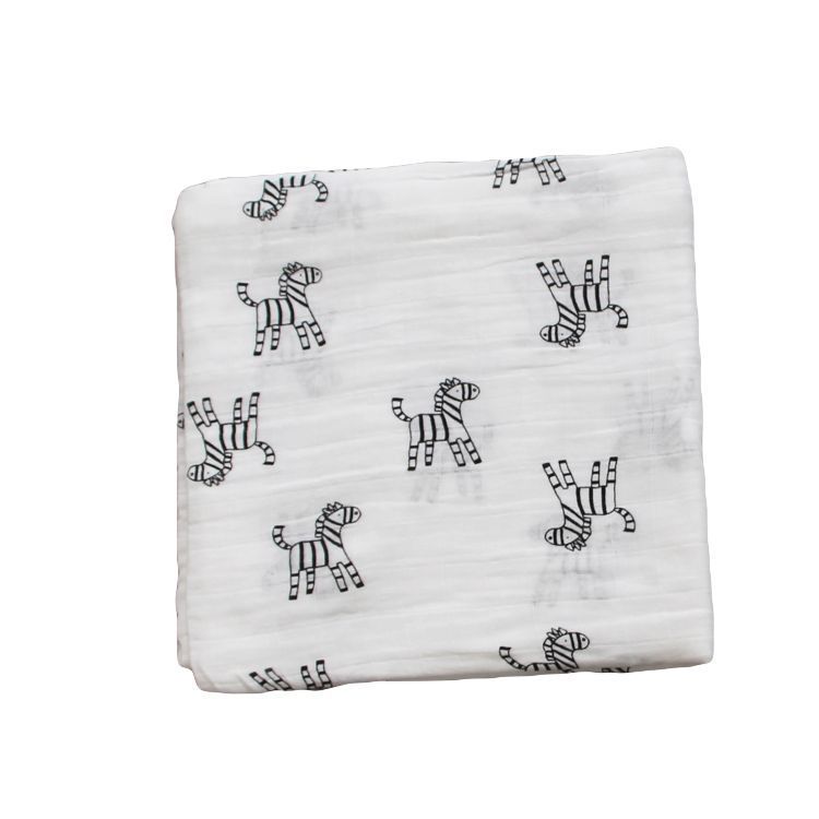 Bamboo Muslin Swaddle Blanket | Soft Neutral Receiving Blanket 120x120cm