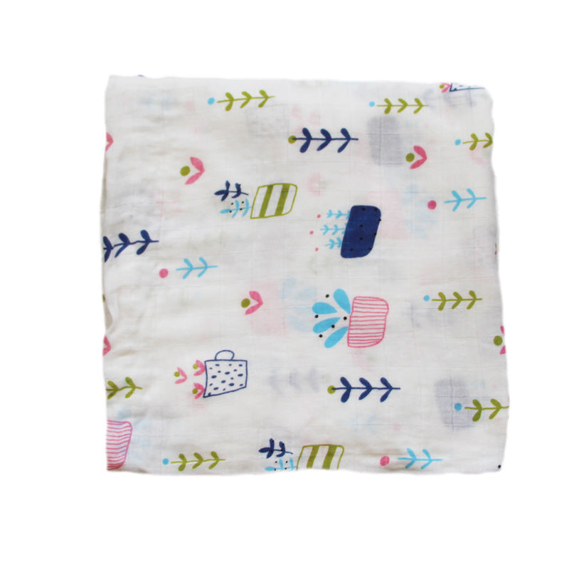 Bamboo Muslin Swaddle Blanket | Soft Neutral Receiving Blanket 120x120cm