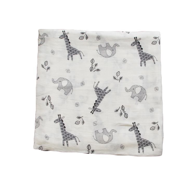 Bamboo Muslin Swaddle Blanket | Soft Neutral Receiving Blanket 120x120cm